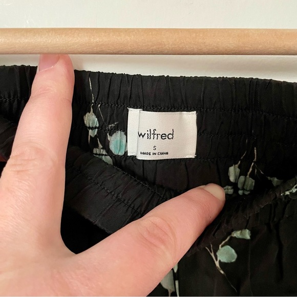 Aritzia Wilfred Aries Pant Black Aqua Pull On Wide Leg Size Small - Picture 6 of 8